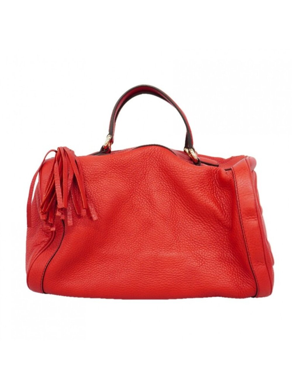 Gucci Handbag Soho Leather Red Champagne Gold